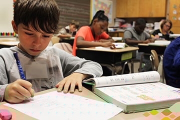 children writing